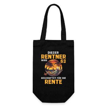 Funny Pensioner 63 Birthday Pension Seniors Saying - Gift Bag for Bottles - black - Front