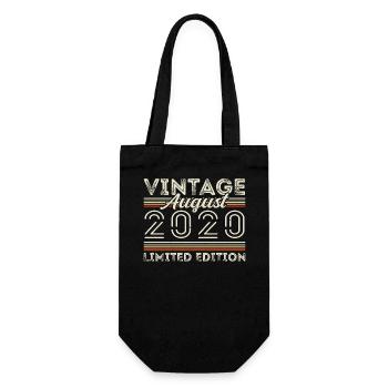 August 2020 Legende seit August 2020 Vintage 2020 - Geschenkbeutel für Flaschen - Schwarz - Vorne
