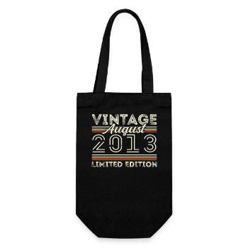 August 2013 Legende seit August 2013 Vintage 2013 - Geschenkbeutel für Flaschen - Schwarz - Vorne