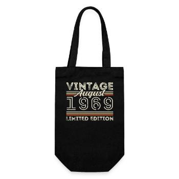August 1969 Legende seit August 1969 Vintage 1969 - Geschenkbeutel für Flaschen - Schwarz - Vorne