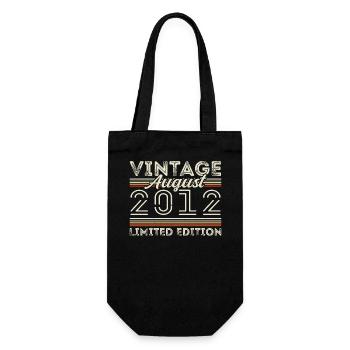 August 2012 Legend since August 2012 Vintage 2012 - Gift Bag for Bottles - black - Front