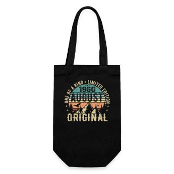 Août 1960 - Né en août 1960 - Anniversaire - Sac à bouteille - noir - Devant