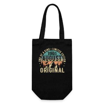 August 1961 - Born in August 1961 - Birthday - Gift Bag for Bottles - black - Front