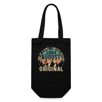 August 2004 - Born in August 2004 - Birthday - Gift Bag for Bottles - black - Front