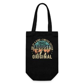 August 1942 - Born in August 1942 - Birthday - Gift Bag for Bottles - black - Front