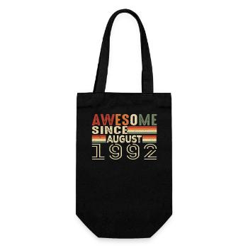 August 1992 Vintage Birthday Gift 32 Years - Gift Bag for Bottles - black - Front