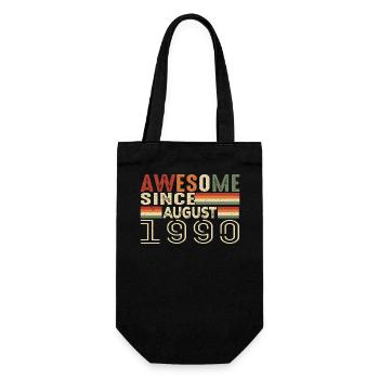 August 1990 Vintage Birthday Gift 34 Years - Gift Bag for Bottles - black - Front