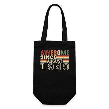 August 1940's Vintage Birthday Gift 84 Years - Gift Bag for Bottles - black - Front
