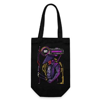 Cyberpunk Roboter Scifi Manga - Geschenkbeutel für Flaschen - Schwarz - Vorne