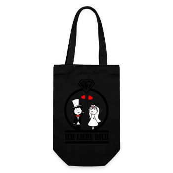 I love you 001 2 - Gift Bag for Bottles - black - Front