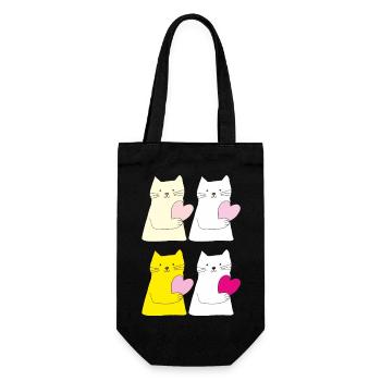 Chats 4 fois colorés - Sac à bouteille - noir - Devant