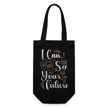 Diseuse de bonne aventure Horoscope Tarot Cartes Magie - Sac à bouteille - noir - Devant