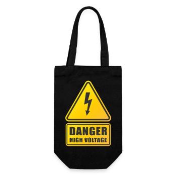 High Voltage Warning Sign - Gift Bag for Bottles - black - Front