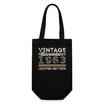 November 1963 Birthday Year November 1963 - Gift Bag for Bottles - black - Front