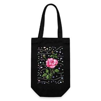 Flower - Gift Bag for Bottles - black - Front