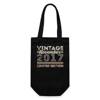 November 2017 Birthday Vintage November 2017 - Gift Bag for Bottles - black - Front