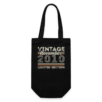 November 2010 Birthday Vintage November 2010 - Gift Bag for Bottles - black - Front