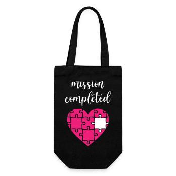 Mission Completed Puzzle - Gift Bag for Bottles - black - Front