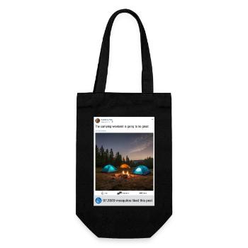 Camping is fun - Geschenkbeutel für Flaschen - Schwarz - Vorne
