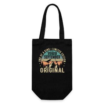 September 1989 Birthday - Legend since September - Gift Bag for Bottles - black - Front