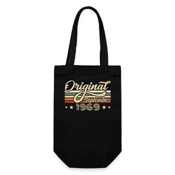 1969 September Born Birthday Year of birth 1969 - Gift Bag for Bottles - black - Front
