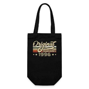 1996 September Geboren Geburtstag Geburtsjahr 1996 - Geschenkbeutel für Flaschen - Schwarz - Vorne