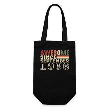 September 1966, birthday present September 1966 - Gift Bag for Bottles - black - Front