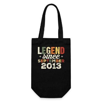 Legendär seit September 2013 Geburtstag September - Geschenkbeutel für Flaschen - Schwarz - Vorne
