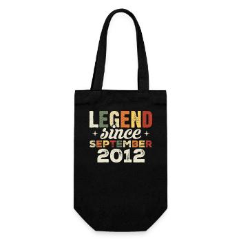 Legendary since September 2012 Birthday September - Gift Bag for Bottles - black - Front