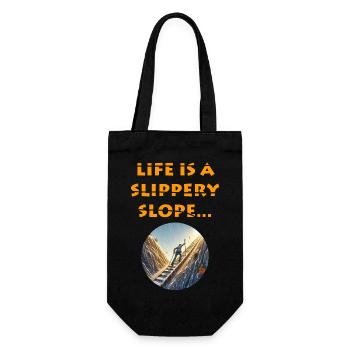 Life is a slippery slope - Gift Bag for Bottles - black - Front