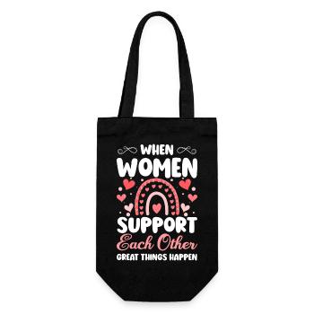 Frauen Gleichberechtigung Mädchen - Geschenkbeutel für Flaschen - Schwarz - Vorne