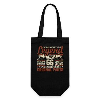 66 years old, Legends 1958 Vintage 1958 Jubilee - Gift Bag for Bottles - black - Front