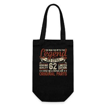 62 Jahre alt, Legenden 1962 Jahrgang 1962 Jubiläum - Geschenkbeutel für Flaschen - Schwarz - Vorne