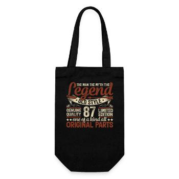 87 Jahre alt, Legenden 1937 Jahrgang 1937 Jubiläum - Geschenkbeutel für Flaschen - Schwarz - Vorne