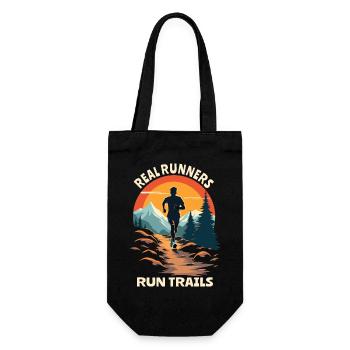 Real Runners Run Trails - Trail Running - Gift Bag for Bottles - black - Front