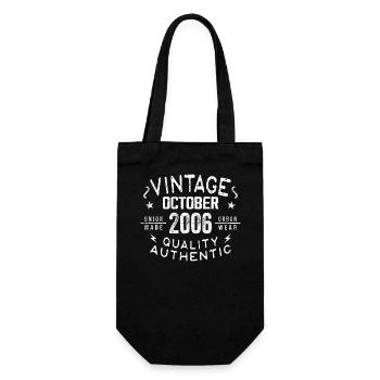 Born in October 2006 Gift in October - 2006 - Gift Bag for Bottles - black - Front