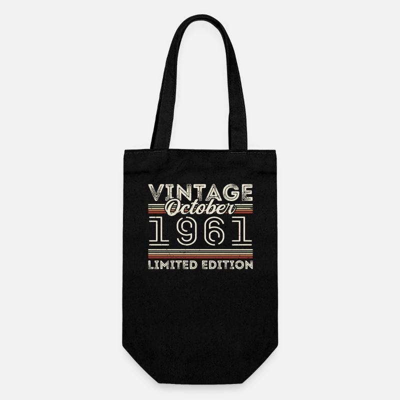 Oktober 1961 Geburtstag October 1961 Birthday Gift - Gift Bag for Bottles - black