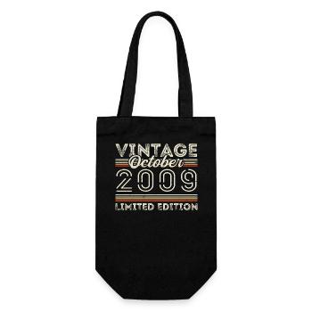 Oktober 2009 Geburtstag October 2009 Birthday Gift - Gift Bag for Bottles - black - Front