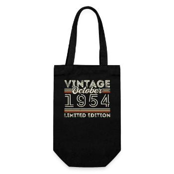 Octobre 1954 Geburtstag Octobre 1954 Cadeau d’anniversaire - Sac à bouteille - noir - Devant