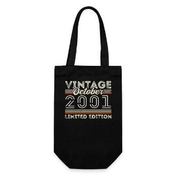 Oktober 2001 Geburtstag October 2001 Birthday Gift - Gift Bag for Bottles - black - Front