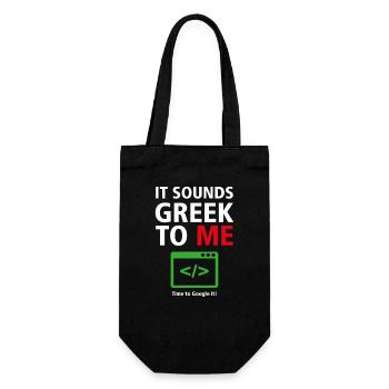 It Sounds Greek To Me - Humor Programmers 8 - Gift Bag for Bottles - black - Front