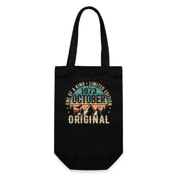 October 1973 Birthday Gift - October 1973 - Gift Bag for Bottles - black - Front
