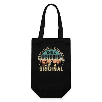 October 1962 Birthday Gift - October 1962 - Gift Bag for Bottles - black - Front