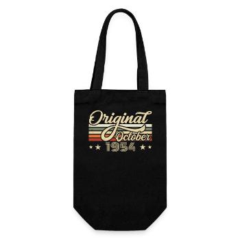 October 1954 Geburtstag im Oktober - Oktober 1954 - Geschenkbeutel für Flaschen - Schwarz - Vorne