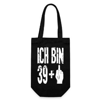 40 Jahre 40. Geburtstag 39 + Mittelfinger Geschenk - Geschenkbeutel für Flaschen - Schwarz - Vorne