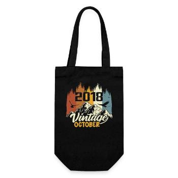 Né Octobre 2018 - Anniversaire Octobre 2018 - Sac à bouteille - noir - Devant