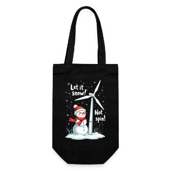 Stop Wind Turbines - Let it Snow, Not Spin - Gift Bag for Bottles - black - Front