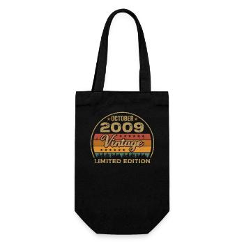 Vintage October 2009 Birthday Gift - 2009 - Gift Bag for Bottles - black - Front