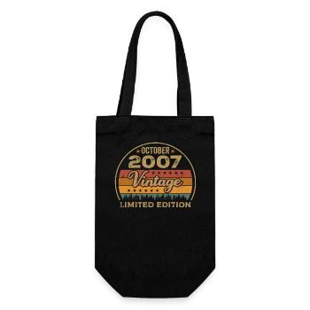 Vintage October 2007 Birthday Gift - 2007 - Gift Bag for Bottles - black - Front