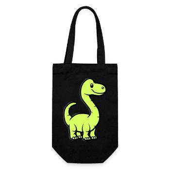 Dinosaur Brontosaurus Comic - Gift Bag for Bottles - black - Front